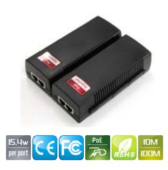 1-Port 10 / 100M Power Over Ethernet Injector support PoE Midspans , POE Adapters