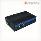 DIN Rail 4XRJ45 to 2 x 100Base SFP Industrial Fiber Switch