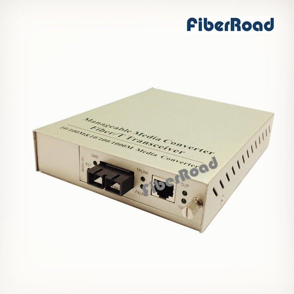 1000base-Tx (RJ45) to 1000base-Bxu (SC) Bidi SMF 1310nm/1550nm 20km Managed Media Converter