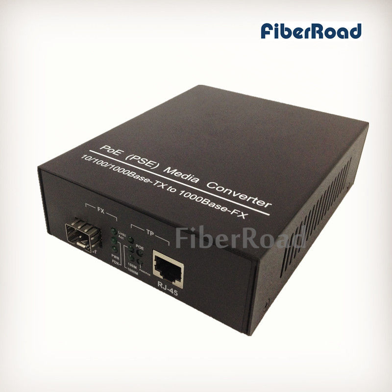 IEEE802.3at 50W 10/100/1000M SFP POE PSE Media Converter