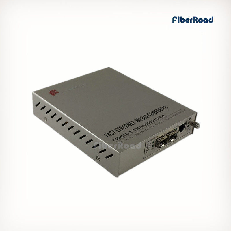 1000M RJ45 to 2-Port SFP 1+1 Protection Managed Media Converter for 19 inch 2U Rack
