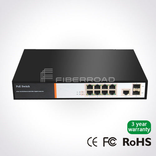 8 Ports Managed Gigabit PoE Switch with 2 SFP Ports and 1G RJ45 Uplink for Wireless AP and IP surveillance cameras