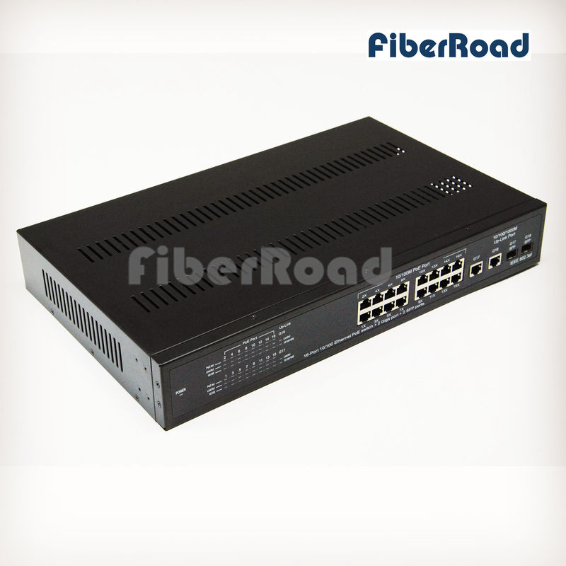 16 Ports 10/100M POE Switch with 2 Gigabit TP/SFP Ports Combo managed Web Smart