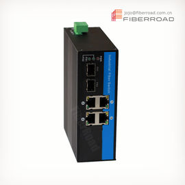 DIN Rail 4XRJ45 to 2 x 100Base SFP Industrial Fiber Switch supplier